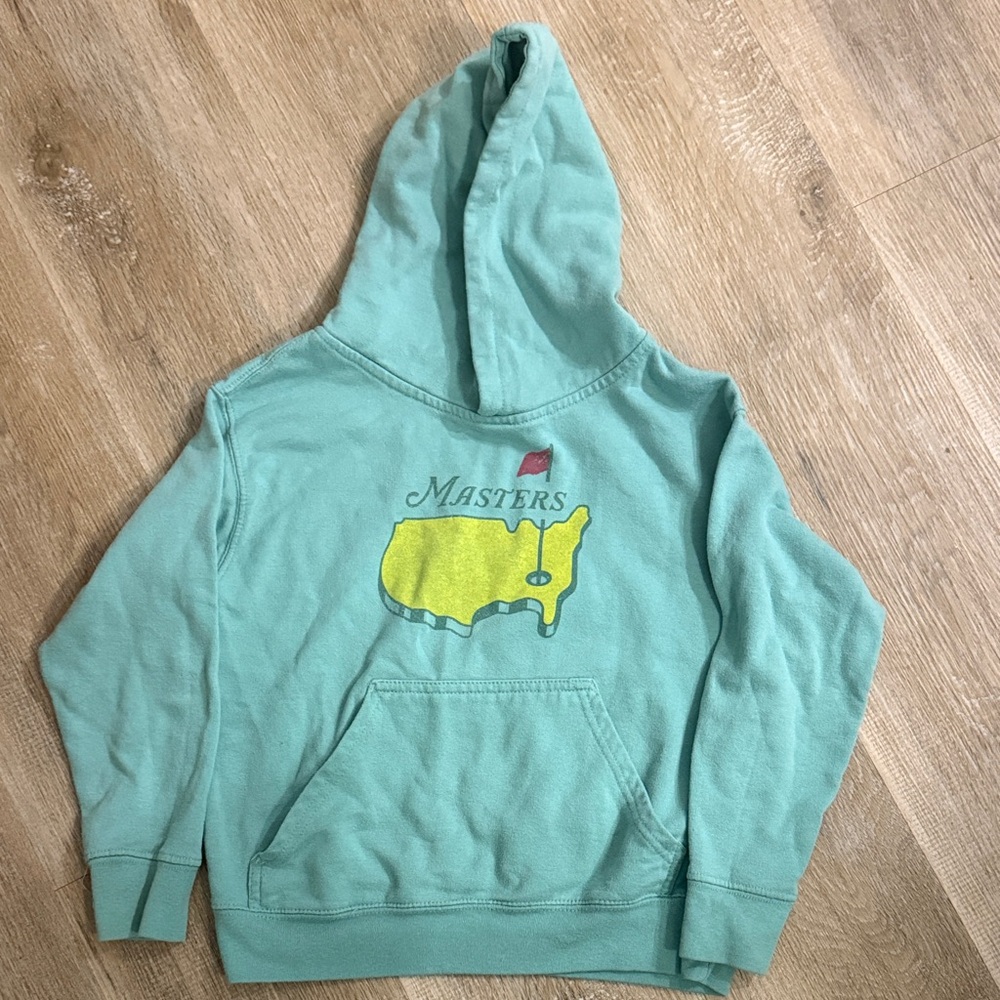 Masters Kids Teal Hoodie with Yellow Map Graphic